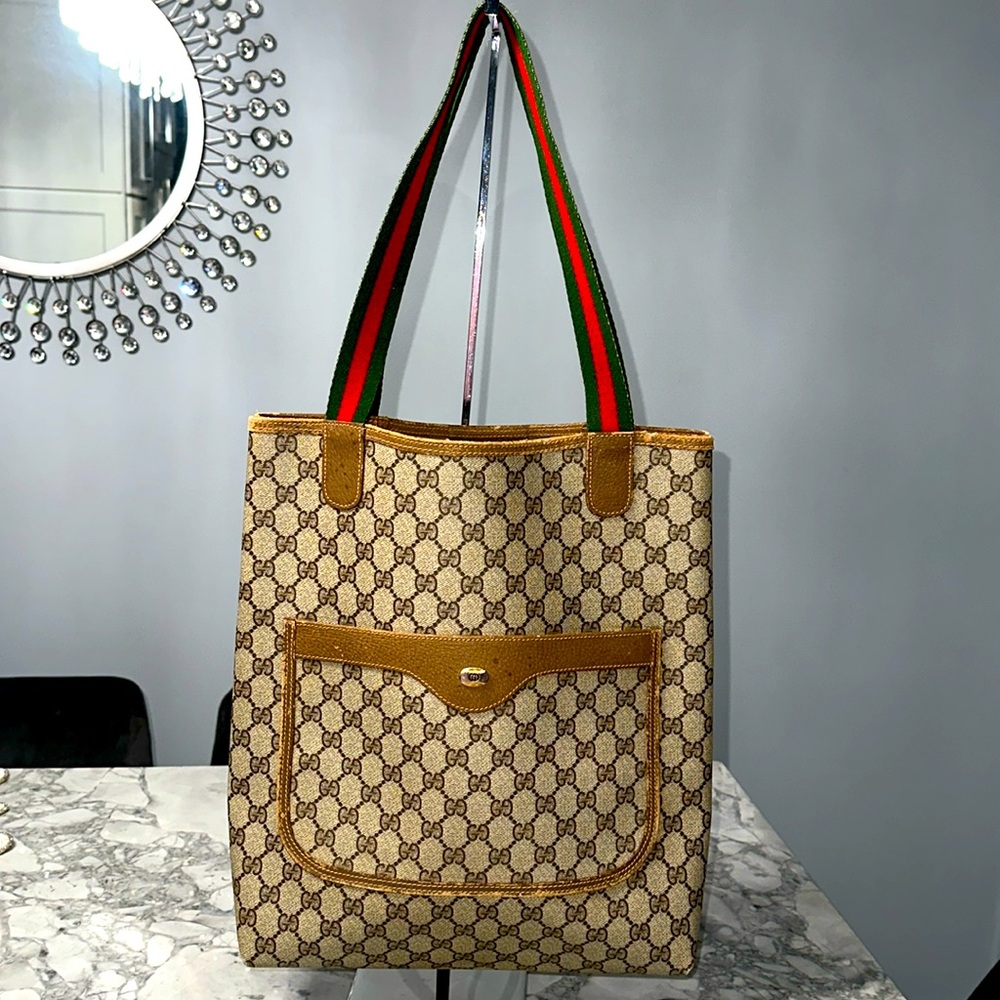 Authentic Gucci GG Supreme Web Tote